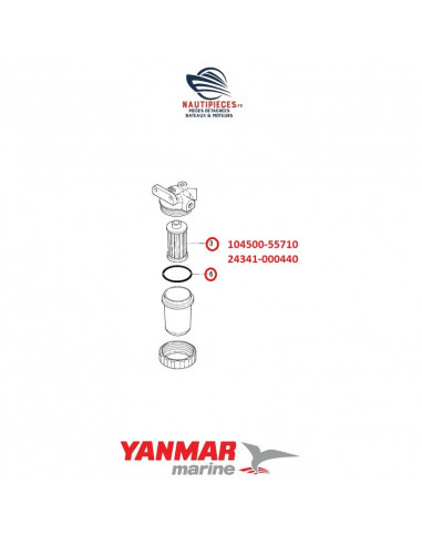 104500-55710 Elément filtre gasoil moteur diesel YANMAR MARINE GM / YM / QM / YS / HM