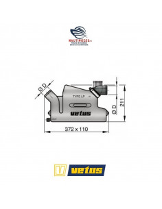 WLOCKL50R pot échappement waterlock tuyau 50 mm LP50 VETUS 2
