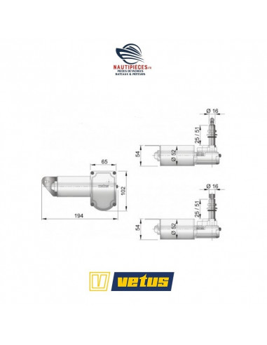 Moteur essuie-glace RW VETUS