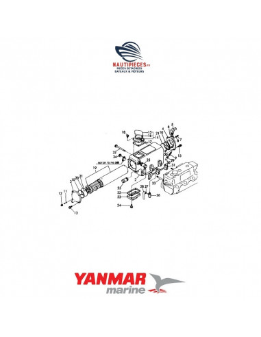 728390-44500 échangeur eau complet moteur diesel YANMAR MARINE 128390-44900