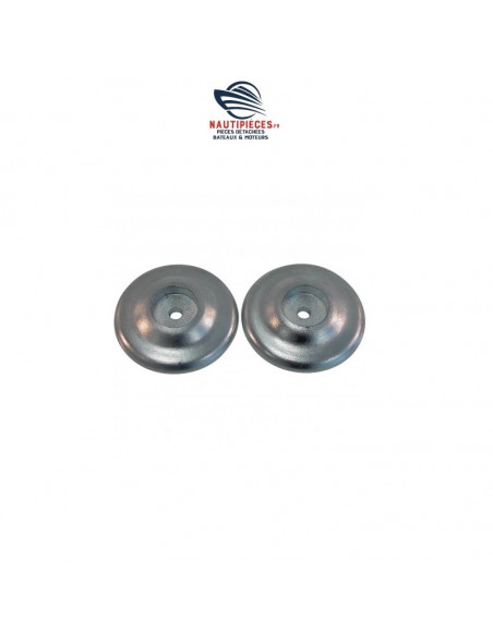 Paire anode rosace gouvernail avec visserie ZINC D110MM
