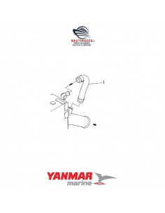124770-49040 durite coude échappement YANMAR MARINE 2GM 2GM20 3GM 3GM30