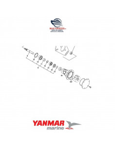 128990-42560 kit réparation arbre pompe eau mer moteur diesel YANMAR MARINE 2YM15 3YM20 3YM30 2GM20 3GM30 3YM30AE