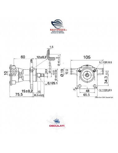 16.044.00 pompe eau mer OSCULATI NAUCO FPR0012 JABSCO 29350-1101 29350-1001 VOLVO PENTA 3580064 MD2010A MD2010B MD2020A MD2020B