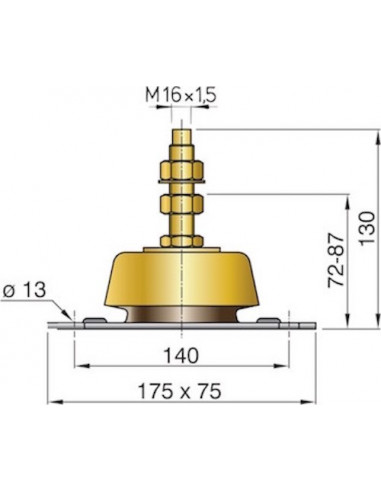 HY150 Support moteur diesel inboard bateau / silent bloc VETUS DIESEL 150 kg 50 shore