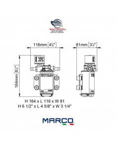 164 660 15 pompe groupe eau auto amorçant contrôle électronique 10 litres / minutes 12/24 volts UP2/E MARCO 16466015 UP2E 2