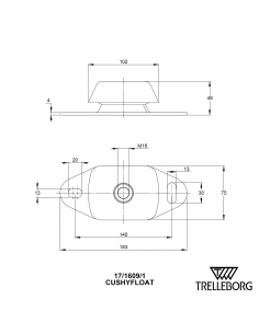 17-1609-55 silent bloc support moteur 140 kg METALASTIK CUSHYFLOAT 10-00546 17/1609/1 2