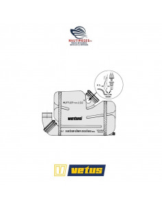 XHSM sonde alarme température pot échappement moteur VETUS DIESEL montage sur waterlock 2