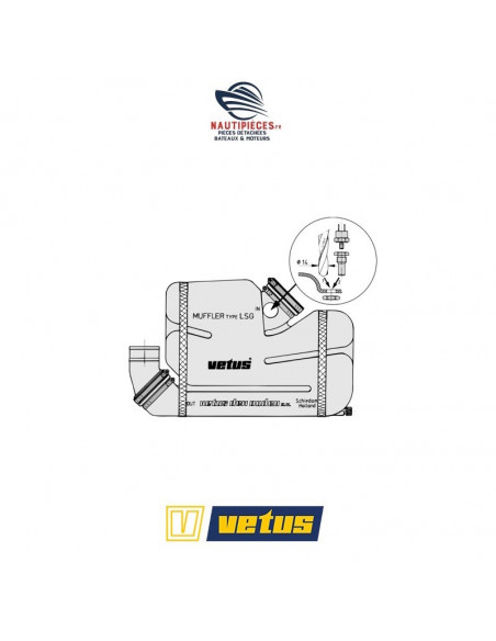 XHSM sonde alarme température pot échappement moteur VETUS DIESEL montage sur waterlock