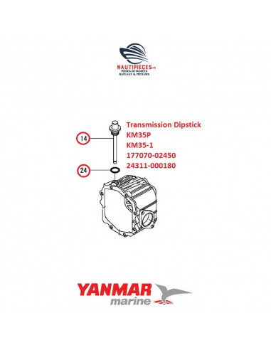 177070-02450 jauge niveau huile inverseur KANZAKI moteur diesel YANMAR MARINE KM35P KM35P-1