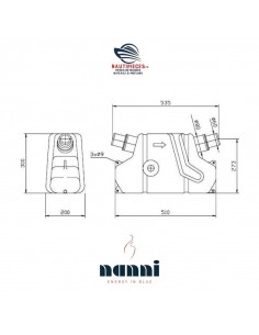 QWL00015NI pot échappement waterlock 15L tuyau 60/80 mm NANNI DIESEL 2