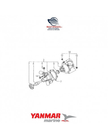128695-42010 pompe eau douce circulation moteur YANMAR MARINE 2GMF 2GM20F 3GMF 3GM30F 3HMF 3HM35F