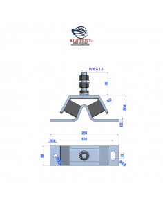 GS38121 support moteur silent bloc type V 150 KG YANMAR MARINE 129670-08340 129670-08341 121370-08351 121370-08350 2