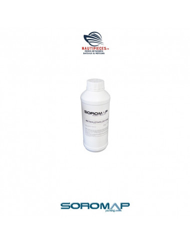 146330 bidon solvant méthyléthylcétone MEK SOROMAP préparation des tissus bateau pneumatique semi-rigide avant réparation