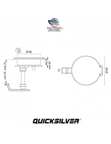 875547 Serrure de coffre de pont à clé bateaux QUICKSILVER ARVOR COMMANDER PILOTHOUSE CRUISER CABINE WEEKEND 875550002+SGM