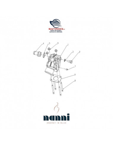 665700070 coude d'échappement ORIGINE moteurs NANNI DIESEL N4.40 N4.50 4.220HE 665700070E 665700070DPR