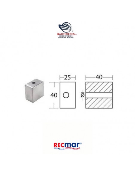436745 Anode zinc adaptable moteurs hors-bord et embases z drive JOHNSON EVINRUDE OMC BRP 393023