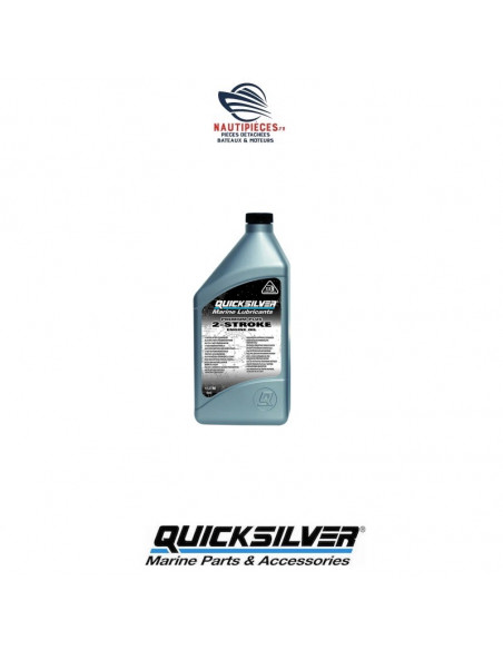 92-858026QB1 bidon 1 litre huile moteurs 2 temps carburateur et injection TCW3 PREMIUM PLUS QUICKSILVER 92-8M0206940