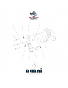970313771 Joint coude échappement ORIGINE moteur NANNI DIESEL N4.85 N4.100 95200259