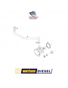 STM6247 durite pompe eau de mer échangeur de température refroidissement ORIGINE moteur VETUS DIESEL M3.09 M3.28 M3.29