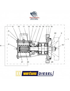 STM8240 rondelle plaque usure pompe eau mer ORIGINE moteur VETUS DIESEL DEUTZ DT64 DTA64 DT66 DTA66 DT67 DTA67
