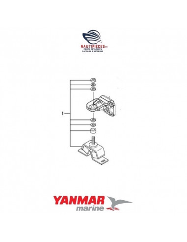 129671-08390 silent bloc support moteur diesel type V 300 kg YANMAR MARINE 4JH80 4JH110 120149-08441