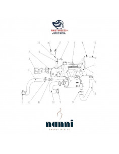 48438184 joint collecteur échappement échangeur eau bloc moteur NANNI DIESEL N4.85 N4.100