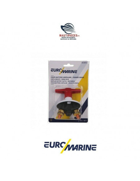 001806 coupe batterie unipolaire 300A poignée rouge EUROMARINE 001806 coupe batterie unipolaire 300A poignée rouge EUROMARINE