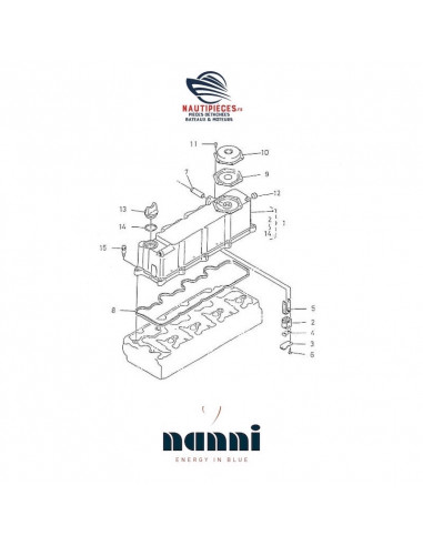 970310807 joint cache culbuteur couvre culasse moteur NANNI DIESEL 4.330TDI 4.340TDI