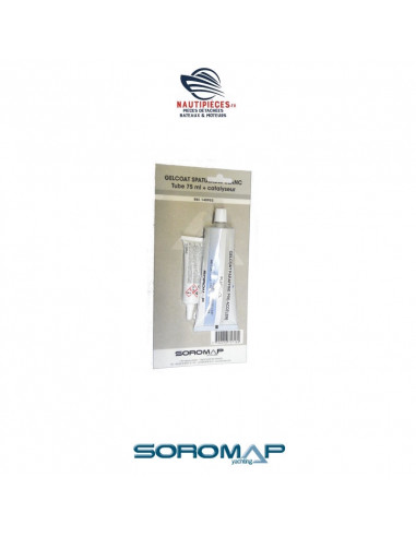 140955 tube 75ml gelcoat blanc cassé spatulable + catalyseur SOROMAP