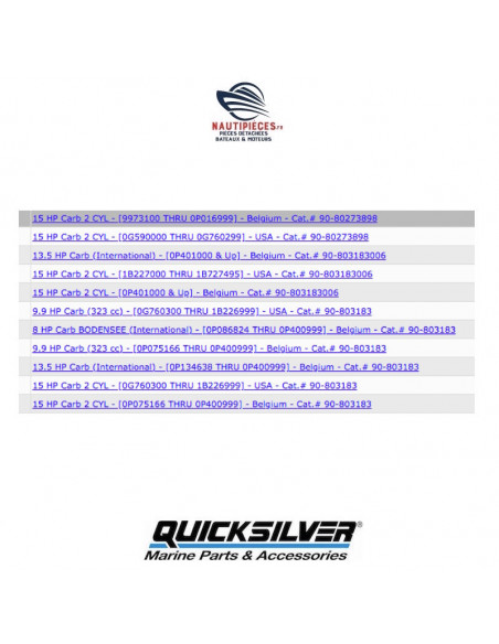 835387 bobine allumage ORIGINE moteur hors-bord MERCURY MARINER