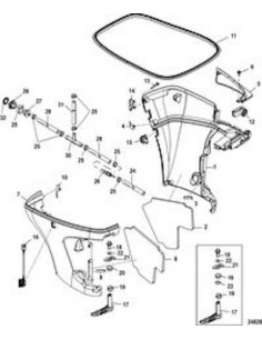 898805 Cache plastique échappement ORIGINE moteurs hors-bord MERCURY MARINER
