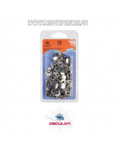 Lot 15 pressions inox avec outil OSCULATI 10.301.01