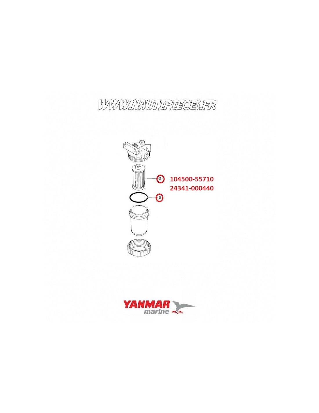 Filtre carburant diesel YANMAR GM