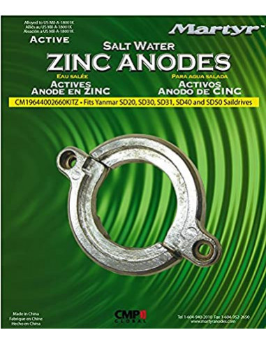Kit anode zinc 2 parties