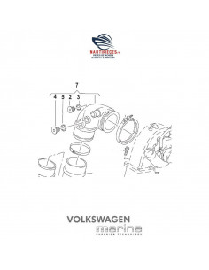 8M0067077 coude échappement moteur VOLKSWAGEN MARINE SDI 5 cylindres SDI55 SDI75
