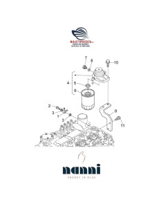 970313668 Filtre gasoil complet ORIGINE moteurs NANNI DIESEL N4.85 N4.100 N4.115 N4.140