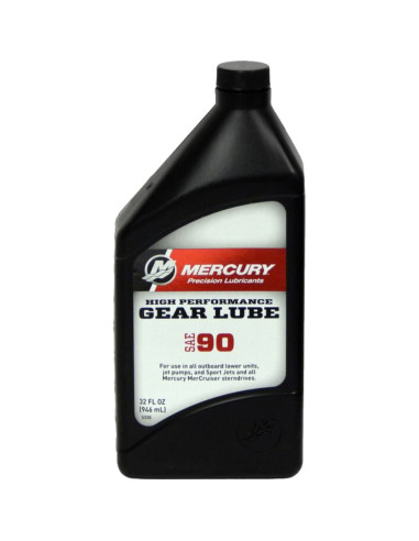 92-858064QB1 bidon huile embase HIGH PERFORMANCE SAE90 1 litre QUICKSILVER moteurs MERCURY MARINER MERCRUISER 92-8M0207031