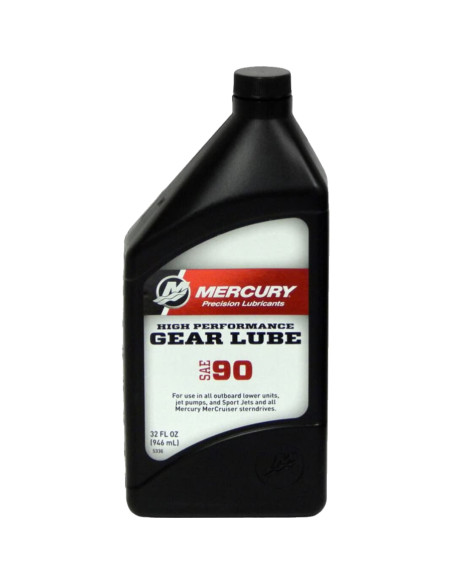 92-858064QB1 bidon huile embase HIGH PERFORMANCE SAE90 1 litre QUICKSILVER moteurs MERCURY MARINER MERCRUISER 92-8M0207031