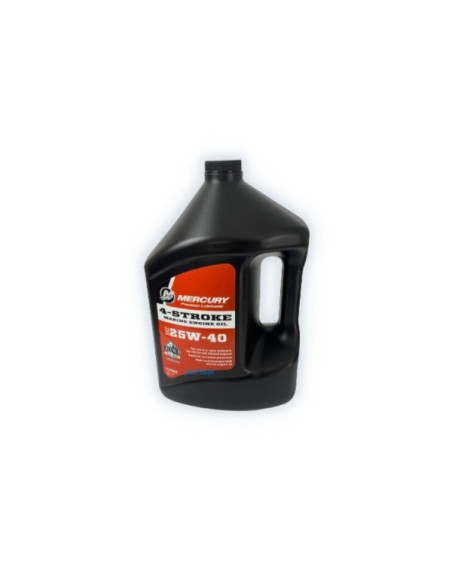 92-8M0086224 bidon 4 litres huile minérale 25W40 moteurs inboard essence QUICKSILVER MERCURY MERCRUISER 8M0206954