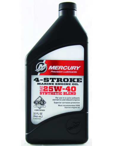 92-8M0206955 huile synthétique 25W40 QUICKSILVER moteurs 4 temps EFI BIDON 1 LITRE 92-858052QE1 92-8M0086226