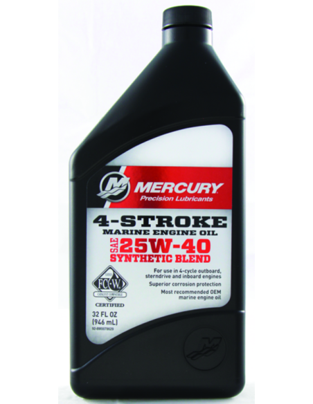 92-8M0206955 huile synthétique 25W40 QUICKSILVER moteurs 4 temps EFI BIDON 1 LITRE 92-858052QE1 92-8M0086226