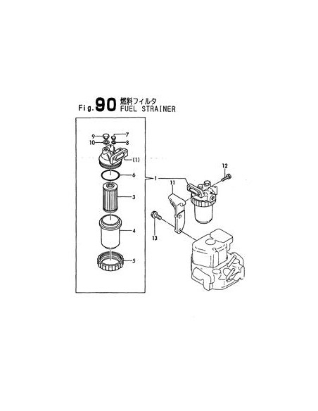 135210-51900 bouchon purge filtre gasoil ORIGINE moteurs diesel YANMAR MARINE