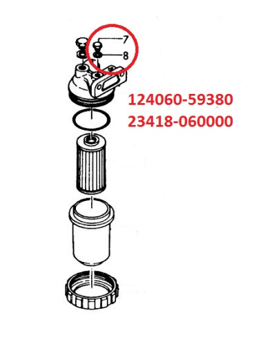 124060-59380 vis purge circuit gasoil M6 ORIGINE moteurs diesel YANMAR MARINE 101720-55750