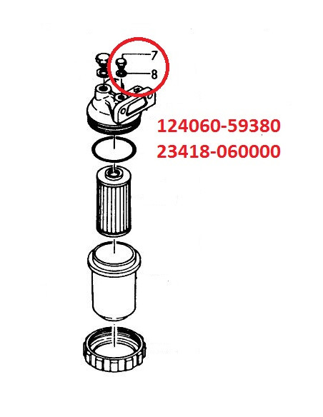 124060-59380 vis purge circuit gasoil M6 ORIGINE moteurs diesel YANMAR MARINE 101720-55750
