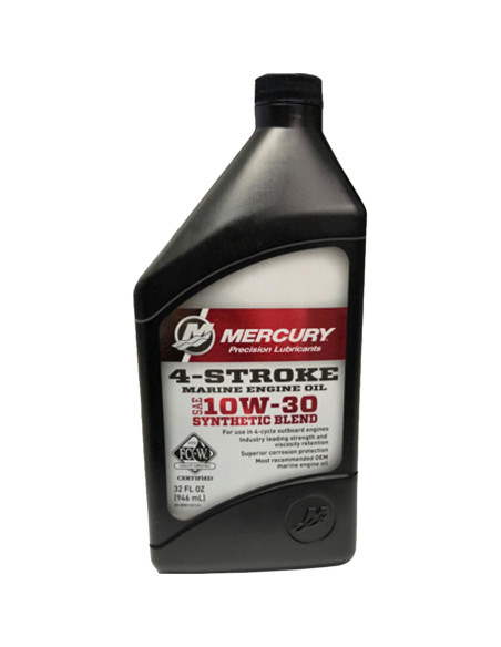 92-8M0152563 bidon 1 litre huile 10W30 QUICKSILVER moteur hors-bord MERCURY MARINER 4 TEMPS VERADO SEAPRO PRO XS 92-8M0206995