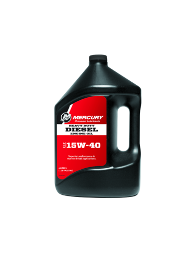 92-8M0086224 Bidon 4l huile 15W40 moteurs diesel CMD CUMMINS MERCURY DIESEL MERCRUISER QUICKSILVER 92-858042QB1 92-8M0096794