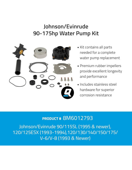 46-8M6012793 kit pompe eau avec corps adaptable QUICKSILVER moteurs hors-bord JOHNSON EVINRUDE 5001595 0435929 SIERRA 18-3315-2