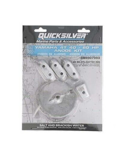 97-8M6007993 Kit anodes aluminium QUICKSILVER moteurs hors-bord YAMAHA MARINE 40 à 60 cv 4 temps