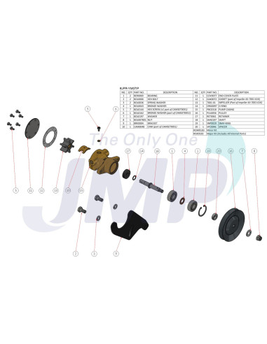 JPR-YM07IP pompe eau mer adaptable JMP MARINE moteurs diesel YANMAR MARINE 2GM 2GM20 3GM 3GM30 728270-42000 728270-42001